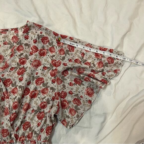 SHEIN Floral Surplice Neckline Peplum Blouse Sz 2XL - Picture 10 of 11